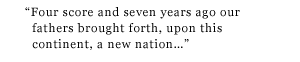 The first line of the text of Lincoln's Gettysburg Address set to demonstrate hanging punctuation